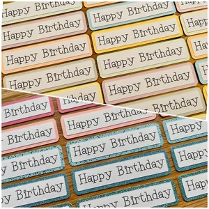 15x Assorted Colours Happy Birthday Card Toppers Sentiments Banners Card Making - Picture 1 of 6