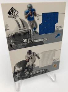 JOEY HARRINGTON Daunte Culpepper JERSEY 2002 SP Authentic Card VIKINGS DETROIT - Picture 1 of 8
