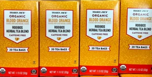 4 Boxes Trader Joes Blood Orange Rooibos Herbal Tea 80-Bags - Picture 1 of 4