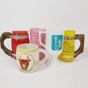 5 MCM Vintage Colored Glasses Siesta Ware Western Danish Rooster Footed Mug - Picture 1 of 15