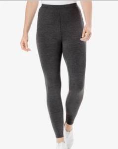 WOMAN WITHIN Damen Legging Übergröße Stretch Baumwolle - dunkel meliert grau - XL - Bild 1 von 2