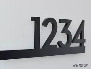 Moderne Hausnummern schwarz Acryl - zeitgenössische Wohnadresse - Schildplakette - Bild 1 von 12
