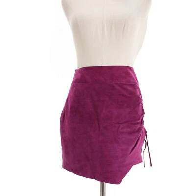Mini-saia IRO nova com etiquetas Malawi camurça franzida tamanho 36 / EUA 4 em roxo magenta - Imagem 1 de 4