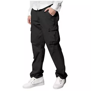 Men Regular-fit Cargo Combat Hiking Camping Trousers 6pocket Workwear full Pants - Picture 1 of 29