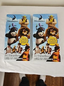 Lot of 2 34 DREAMWORKS SHREK KUNG FU PANDA FOX School Kids Valentines w/STICKERS - Picture 1 of 4