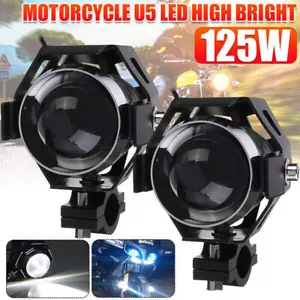 2X Faretti LED Moto U5 125W Fari Moto Faretto 3000LM Faretti Moto Luci Anteriori - Picture 1 of 9
