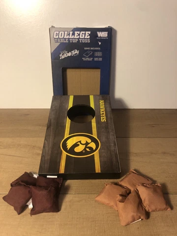 Iowa Hawkeyes College Table Top Toss Bean Bag Corn Hole 10" Portable Game New Cover