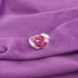 Anillo Madre Plata Esterlina Ovalado Turmalina Rosa Natural Nueva Banda Talla Todas las Tallas - Imagen 1 de 6
