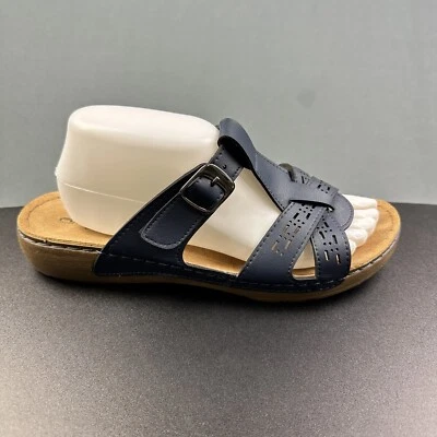 Flexus Spring Step Sandals Women 41 Blue Slip On Comfort Slide Adjustable 9.5-10 - Image 1 of 4