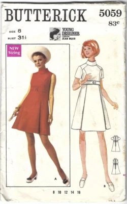 Butterick Designer Sewing Pattern 5059, Jean Muir Vintage Dress, Size 8 - Image 1 of 3
