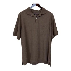 HARBOR BAY Men's XL Tall Brown Short Sleeve Polo Shirt - Picture 1 of 12
