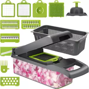 NEW 11-In-1 Vegetable Chopper Slicer, Push Function Food Chef Tool, Most Popular - Picture 1 of 12