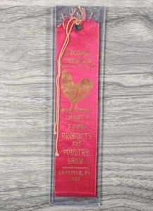1928 Zweiter Preis Band Carlisle County Farm Products and Poultry Show Huhn - Bild 1 von 4