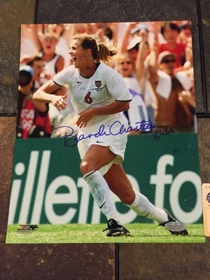 BRANDI CHASTAIN USWNT SIGNED 8X10 INCRIPTION "6", "USA" COA BY STEINER SPORTS - Image 1 of 4