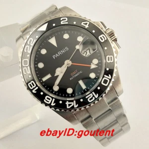 Orologio da uomo automatico con quadrante nero Sapphire GMT Parnis da 40 mm - Imagen 1 de 7