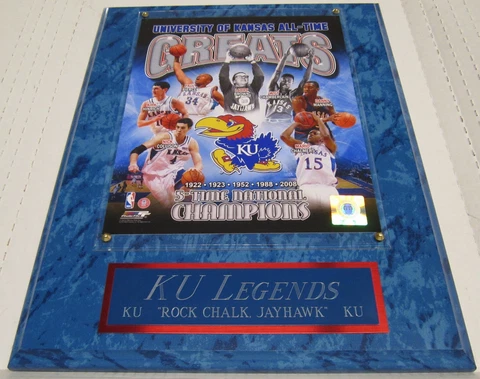 **SALE** KANSAS JAYHAWKS FRAMED 8X10 PHOTO-MAN CAVE ART-12X15 WALL PLAQUE DECOR Cover