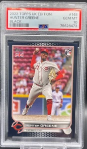 Hunter Greene 2022 Topps UK Edition BLACK /125 PSA 10 ROOKIE GEM MINT RC #148 SP - Picture 1 of 2