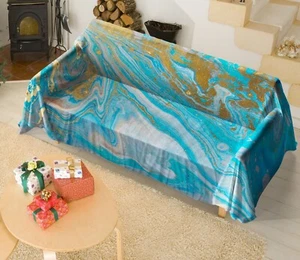 3D Blue G7985 Sofa Cover High Stretch Lounge Slipcover Protector Couch Cover - Picture 1 of 5