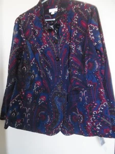 Neu Charter Club 1X Woman Plus Blazer Jacke Mehrfarbig Paisley Print - Bild 1 von 3