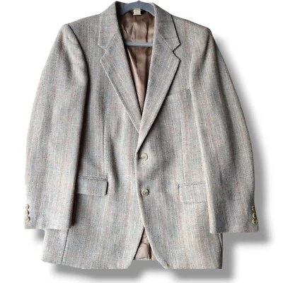 Blazer Farah Tweed Para Hombre 40R Gris Claro Multicolor Lana EE. UU. Abrigo Deportivo De Colección  Foto 1 de 4