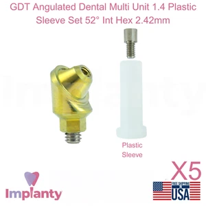 Juego de 5 fundas de plástico multi unidad dental angulada GDT 1,4 52° hexagonal interior 2,42 mm - Imagen 1 de 7