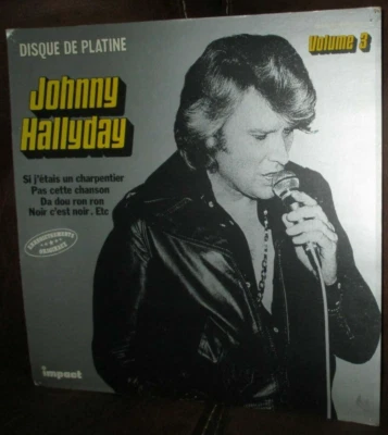 Johnny Hallyday-Ancienne affiche cartonnée-années 70-Impact,disque de Platine - Photo 1/3