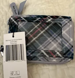 Vera Bradley Snowy Plaid RFID Petite Zip-Around Wallet NWT - Picture 1 of 6