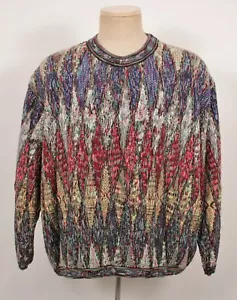 VTG Men's 90s Multicolor Coogi Style Sweater Sz L 1990s Cotton Limnos - Picture 1 of 5