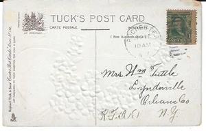 US - Scott's #300 offset on "A Happy Easter to you" 1916 fancy Tuck's postcard - Picture 1 of 2