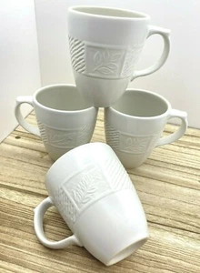 Pfaltzgraff ''Sierra'' cremeweiß Becher/Tasse ~ geprägte Blätter ~ 12 Unzen ~ EUC  - Bild 1 von 11