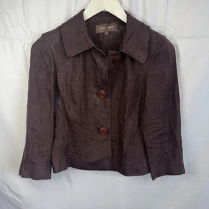 Phase Eight Ladies Brown Linen Jacket Size UK 8 - Oversize Buttons - Picture 1 of 1