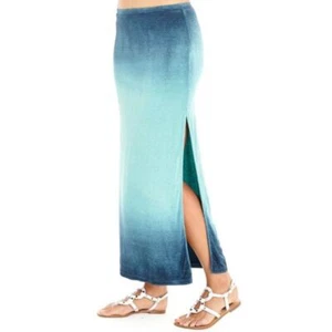 Laila Jayde Fiji Water Side Slit Skirt Blue NWT Size Large - Picture 1 of 10