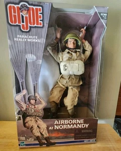 GI Joe Airborne at Normandy 12" Action Figure Hasbro 1999 Parachute WWII. NIB - Picture 1 of 3