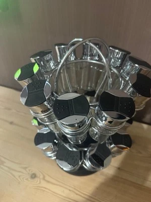 Olde Thompson Revolving Spice Rack 20 Jars Lazy Susan Spice Rack - Image 1 of 4