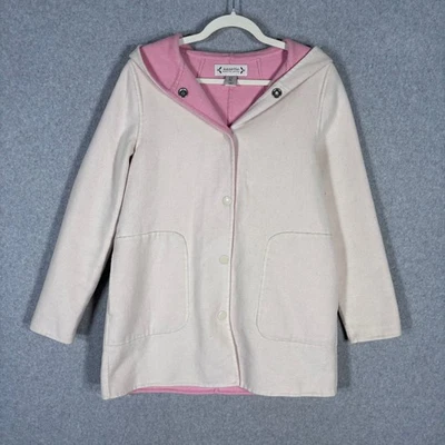 Chaqueta Abrigo Nanette Lepore Lana Guisante Pequeña Rosa Crema Linda Parka Pastel Mínima Foto 1 de 4