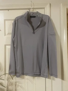 Bugatchi Pullover Sweater Mens Large Gray Quarter Zip Lightweight Casual Comfort - Picture 1 of 6