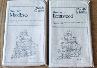 Mapas de encuesta de artillería David & Charles 71 Middlesex 72 Brentwood Londres  Foto 1 de 4