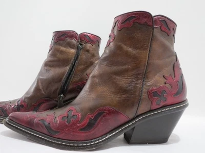 Botas bajas Donald J Pliner bronce/tomate Western Couture de cuero - talla 7,5 M Foto 1 de 4