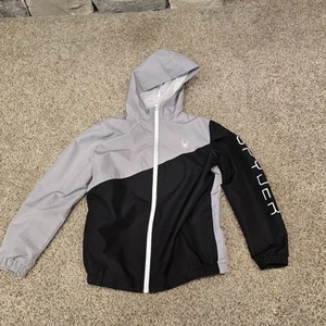 Spyder Boys Windbreaker Jacket Sz M 10/12 Hooded  Full Zip Gray & Black - Picture 1 of 8