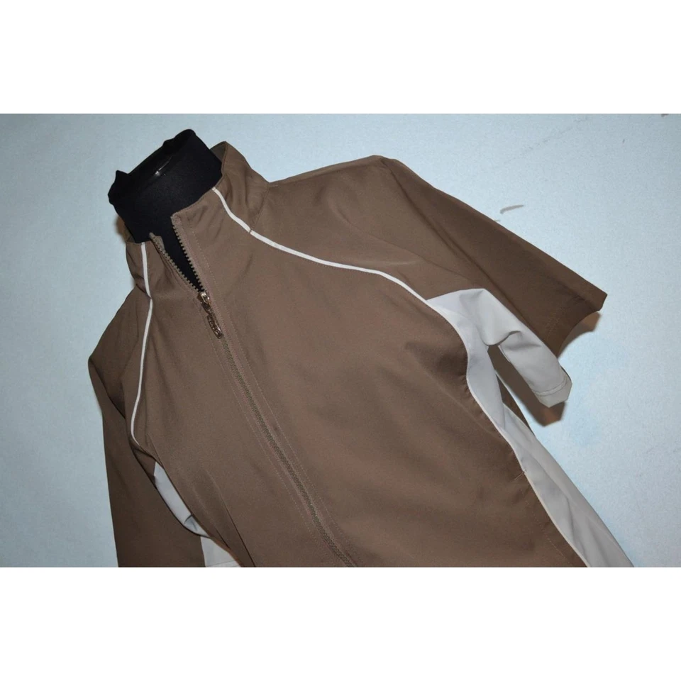 Chaqueta de golf 25146 IZOD cortavientos cremallera tostado poliéster talla grande para mujer Foto 1 de 4