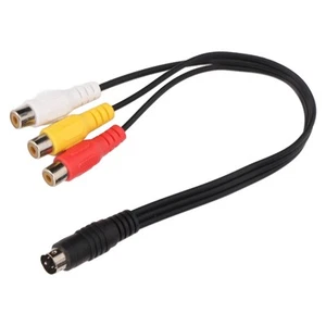 S Video 4 Pin Male To 3RCA Female Cable Double Shielding Red Video Adapter Ca FG - Picture 1 of 22