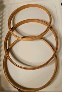 3 Felt Lined Wood Embroidery Hoops 2 Duchess Round 6" 7" Gibbs 7" READ - Picture 1 of 12