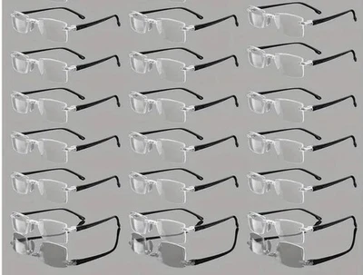 MARKENLOS rahmenlose Lesebrillen schwarzen Bügeln: +2,0 Diopt.