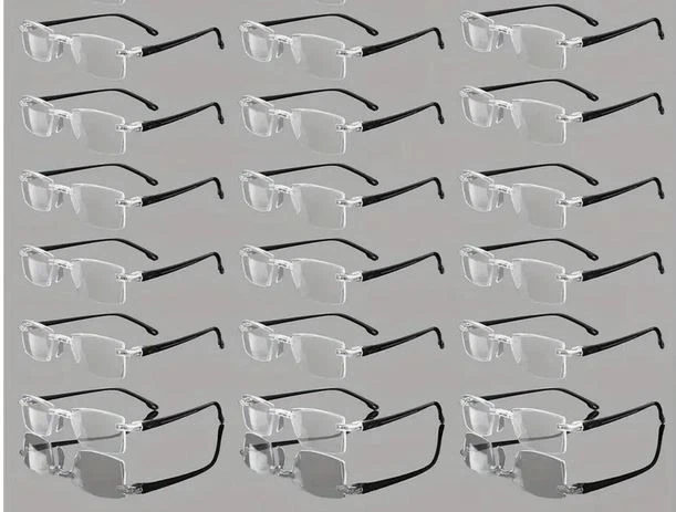 MARKENLOS rahmenlose Lesebrillen schwarzen Bügeln: +2,0 Diopt.