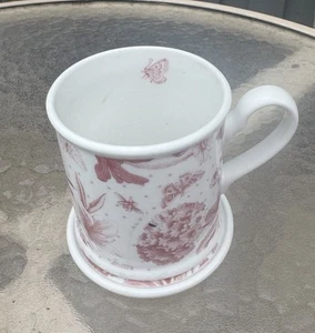 PORTMEIRION Botanic Rosa Keramik Kaffeebecher mit Deckel/Untersetzer - Bild 1 von 4