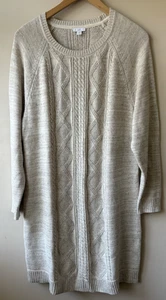 NWT J Jill Women's Chunky Cable Knit Sweater Dress Size Large Quiet Luxury - Picture 1 of 11