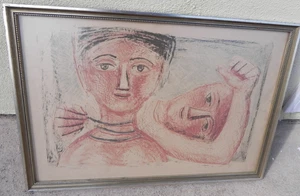 Massimo Campigli 1895-1971 arte moderno italiano firmado color litografía La Collana - Imagen 1 de 12