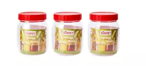 Plastic Storage Jars | Screw Top Pet Jar small | Food Containers | 500 ml x 3 - Picture 1 of 3