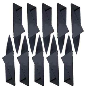 10PCS Folding CREDIT CARD KNIFE Cards sharp Wallet Folding-Pocket Micro Knives - Picture 1 of 7