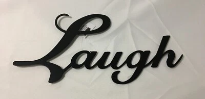 METAL WORD WALL ART / RISA / APROX 12.5" X 5.5" / NEGRO / NUEVO CON ETIQUETAS Foto 1 de 3